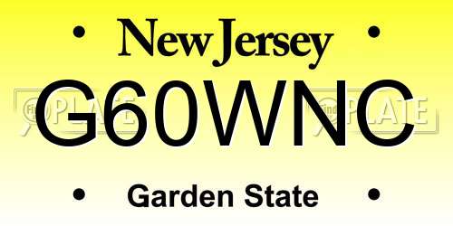 G60WNC New Jersey License Plate