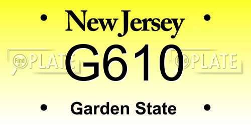 G610 New Jersey License Plate