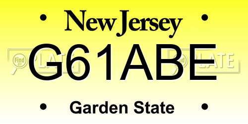 G61ABE New Jersey License Plate