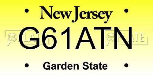G61ATN New Jersey License Plate