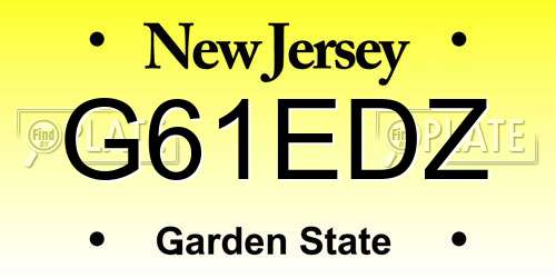 G61EDZ New Jersey License Plate