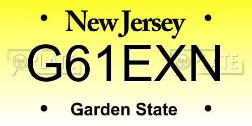 G61EXN New Jersey License Plate