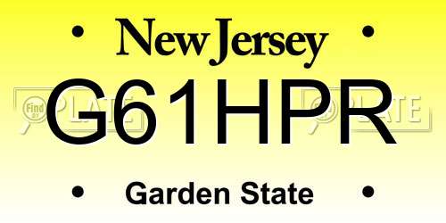 G61HPR New Jersey License Plate
