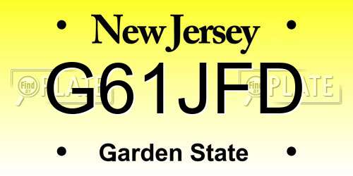 G61JFD New Jersey License Plate