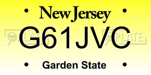 G61JVC New Jersey License Plate