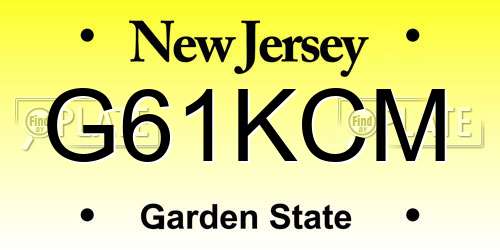 G61KCM New Jersey License Plate