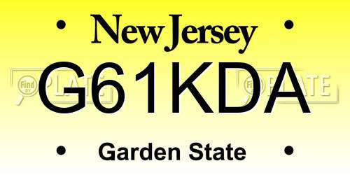 G61KDA New Jersey License Plate
