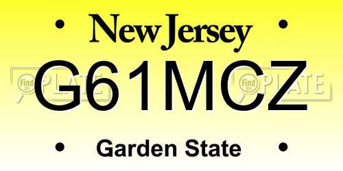 G61MCZ New Jersey License Plate