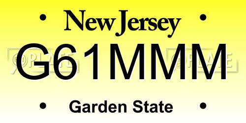G61MMM New Jersey License Plate