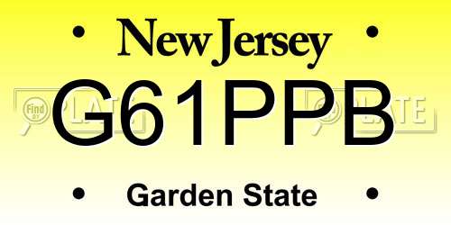 G61PPB New Jersey License Plate