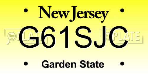 G61SJC New Jersey License Plate