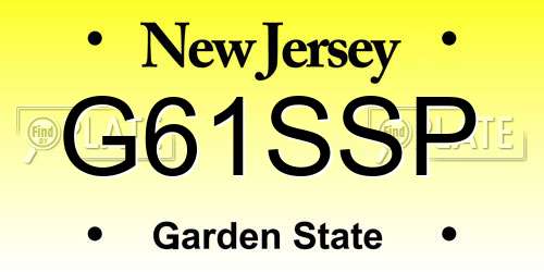 G61SSP New Jersey License Plate