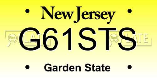 G61STS New Jersey License Plate