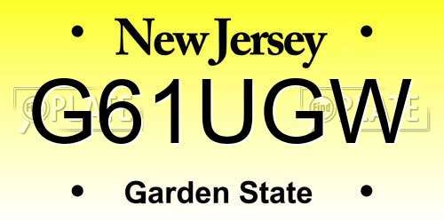G61UGW New Jersey License Plate