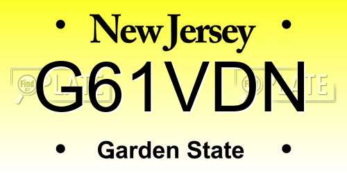 G61VDN New Jersey License Plate