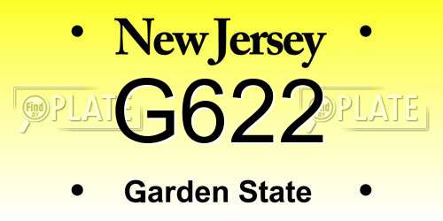 G622 New Jersey License Plate