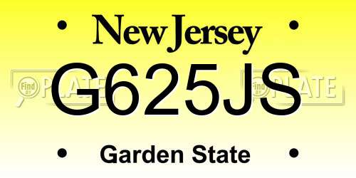 G625JS New Jersey License Plate