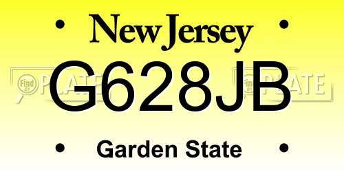 G628JB New Jersey License Plate