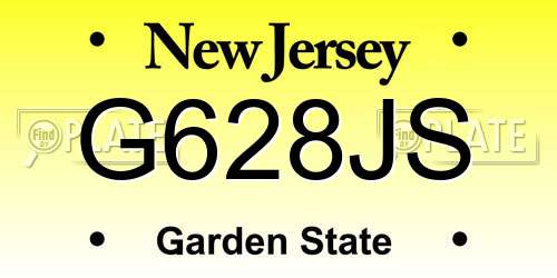 G628JS New Jersey License Plate