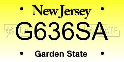 G636SA New Jersey License Plate