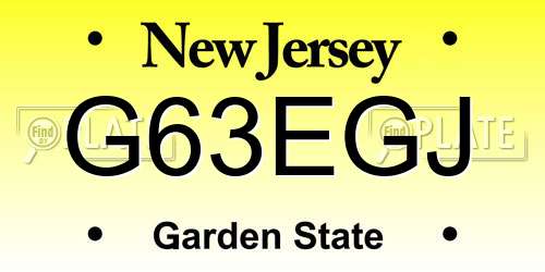 G63EGJ New Jersey License Plate
