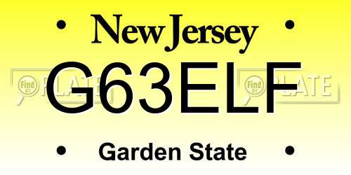G63ELF New Jersey License Plate