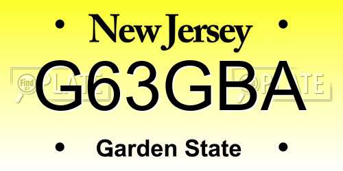 G63GBA New Jersey License Plate