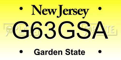 G63GSA New Jersey License Plate
