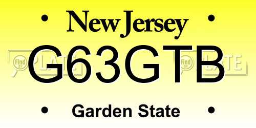 G63GTB New Jersey License Plate