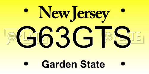 G63GTS New Jersey License Plate