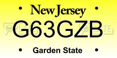 G63GZB New Jersey License Plate