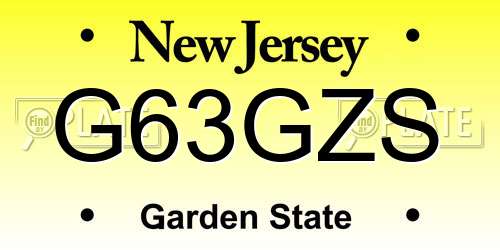 G63GZS New Jersey License Plate
