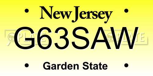 G63SAW New Jersey License Plate