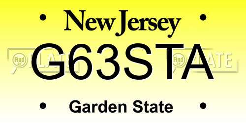 G63STA New Jersey License Plate