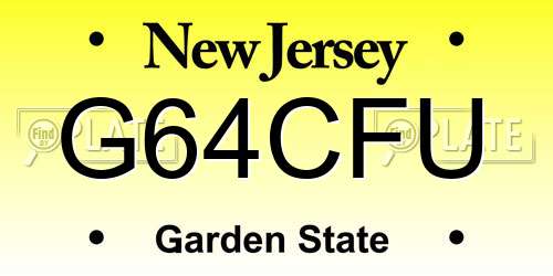 G64CFU New Jersey License Plate