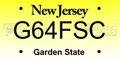 G64FSC New Jersey License Plate
