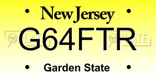 G64FTR New Jersey License Plate