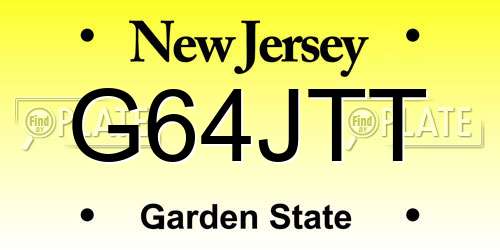 G64JTT New Jersey License Plate