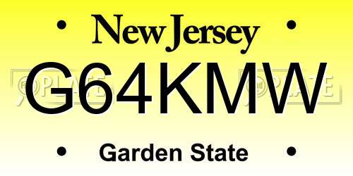G64KMW New Jersey License Plate