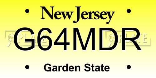 G64MDR New Jersey License Plate