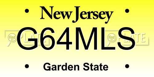 G64MLS New Jersey License Plate