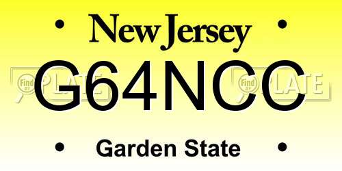 G64NCC New Jersey License Plate