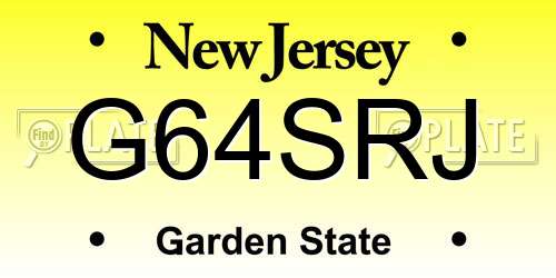 G64SRJ New Jersey License Plate