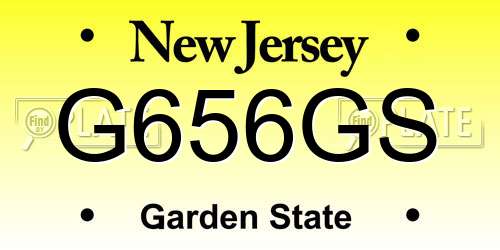 G656GS New Jersey License Plate
