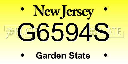 G6594S New Jersey License Plate