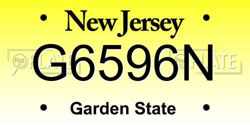 G6596N New Jersey License Plate