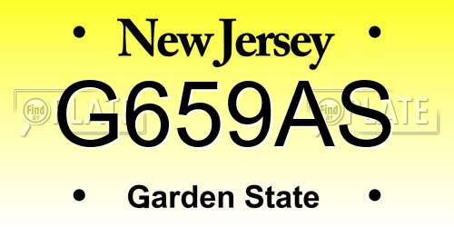 G659AS New Jersey License Plate