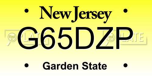 G65DZP New Jersey License Plate