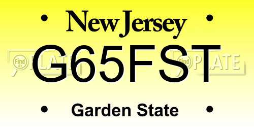 G65FST New Jersey License Plate
