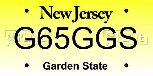 G65GGS New Jersey License Plate
